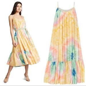 Rhode Tie Dye Lea Dress Size M Belted Spaghetti Strap NWT